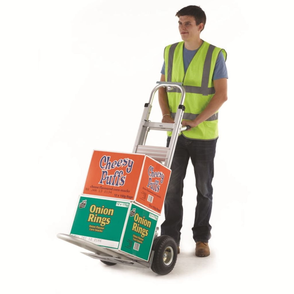 Aluminium three way sack truck demo