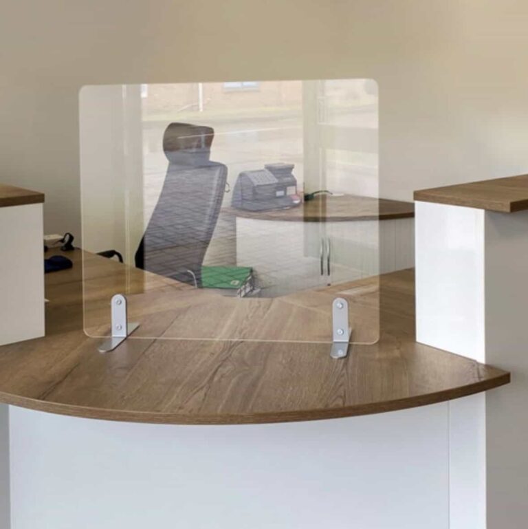 Desk safety screens for workplace protection