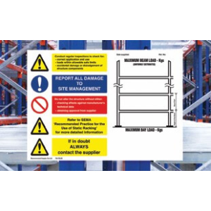 Horizontal Weight Notice for Pallet Racking