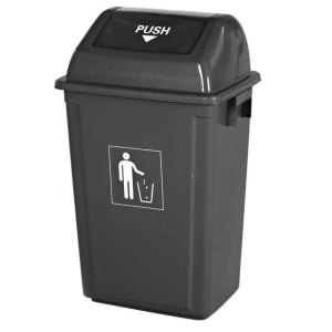 Push flap litter bins for easy waste disposal