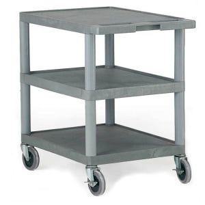Standard grey 3-shelf trolley for versatile storage and easy manoeuvrability in various environments.