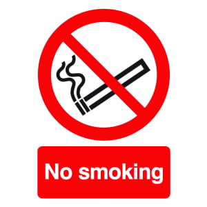 Sign indicating a no smoking area