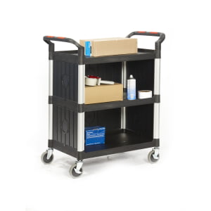 Proplaz shelf trolley with sides for added security and organization in industrial settings.