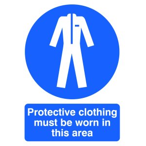 Sign requiring the wearing of protective clothing
