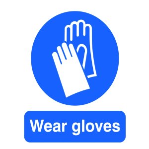 Wear gloves sign for safety in work environments
