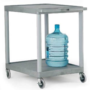 Large grey two-shelf trolley for material handling