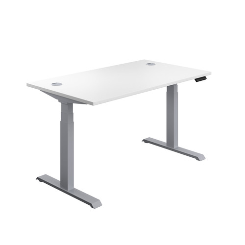 office desk suppliers - Sit stand desk - white/silver