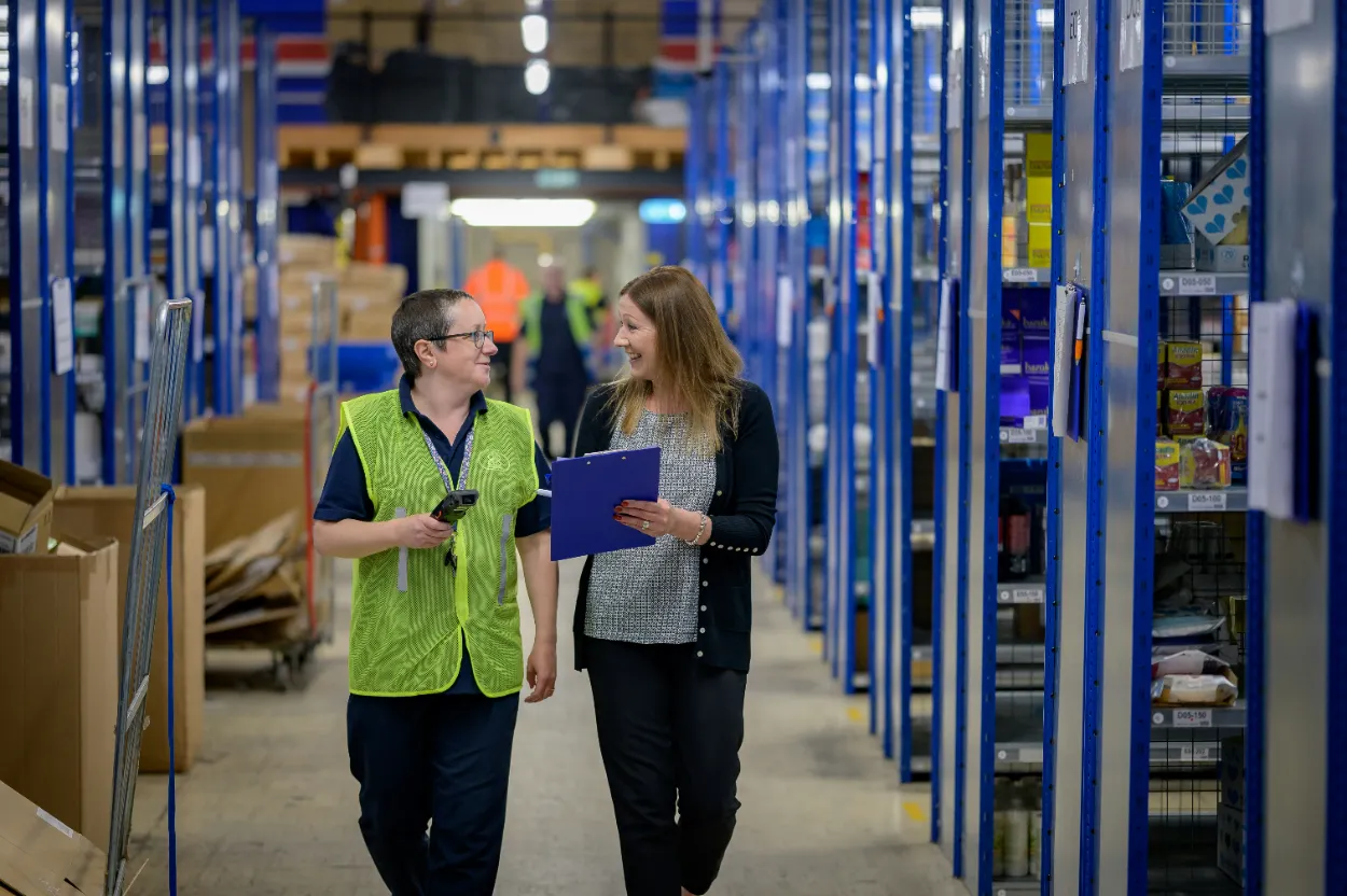 Facilities manager discussing mezzaine floors